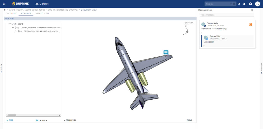 Exchange Hub: JT viewer (Lite3D) embedded for easy collaboration