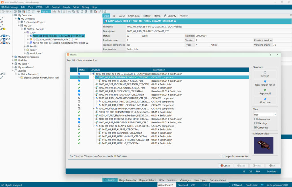 S4:manage: CATIA V5 integration